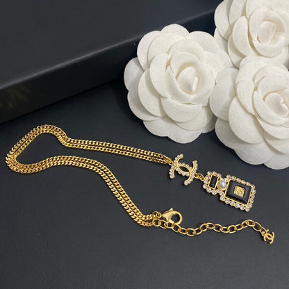 Diamond Perfume Bottle Necklace