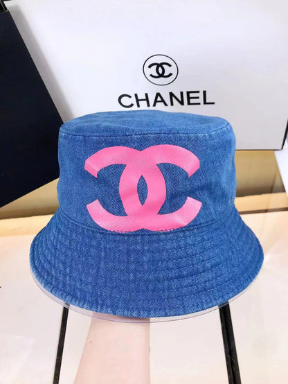 Double C Print Denim Bucket Hat