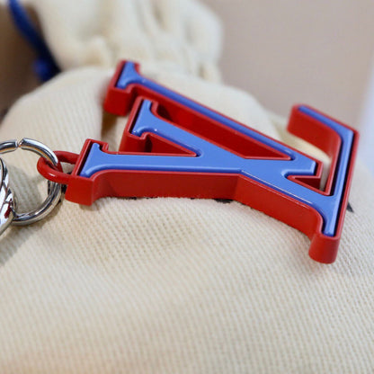 Blue Red Letter Pendant Keychain