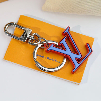 Blue Red Letter Pendant Keychain