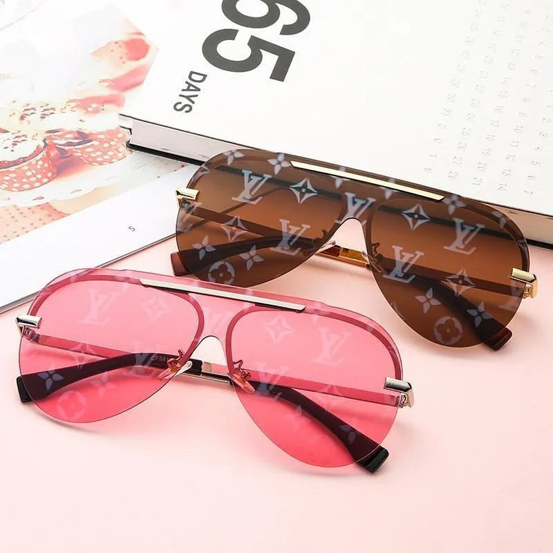 4 Colors Watermark Conjoined Frameless Lens Sunglasses