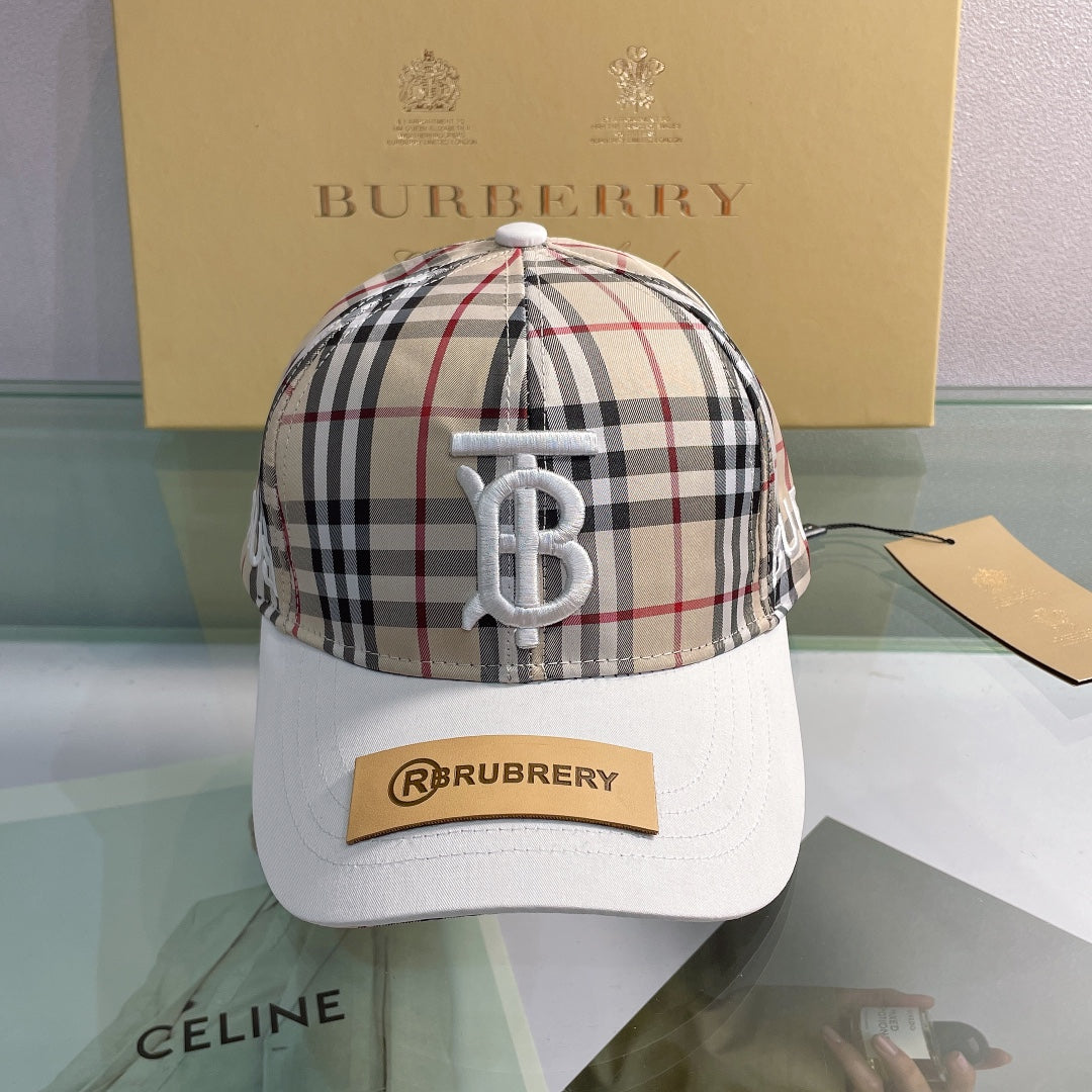 Classic Check Embroidered Letter Baseball Cap