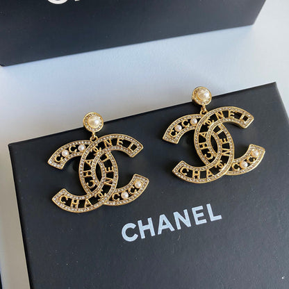 Elegant Cutout Alphabet Earrings