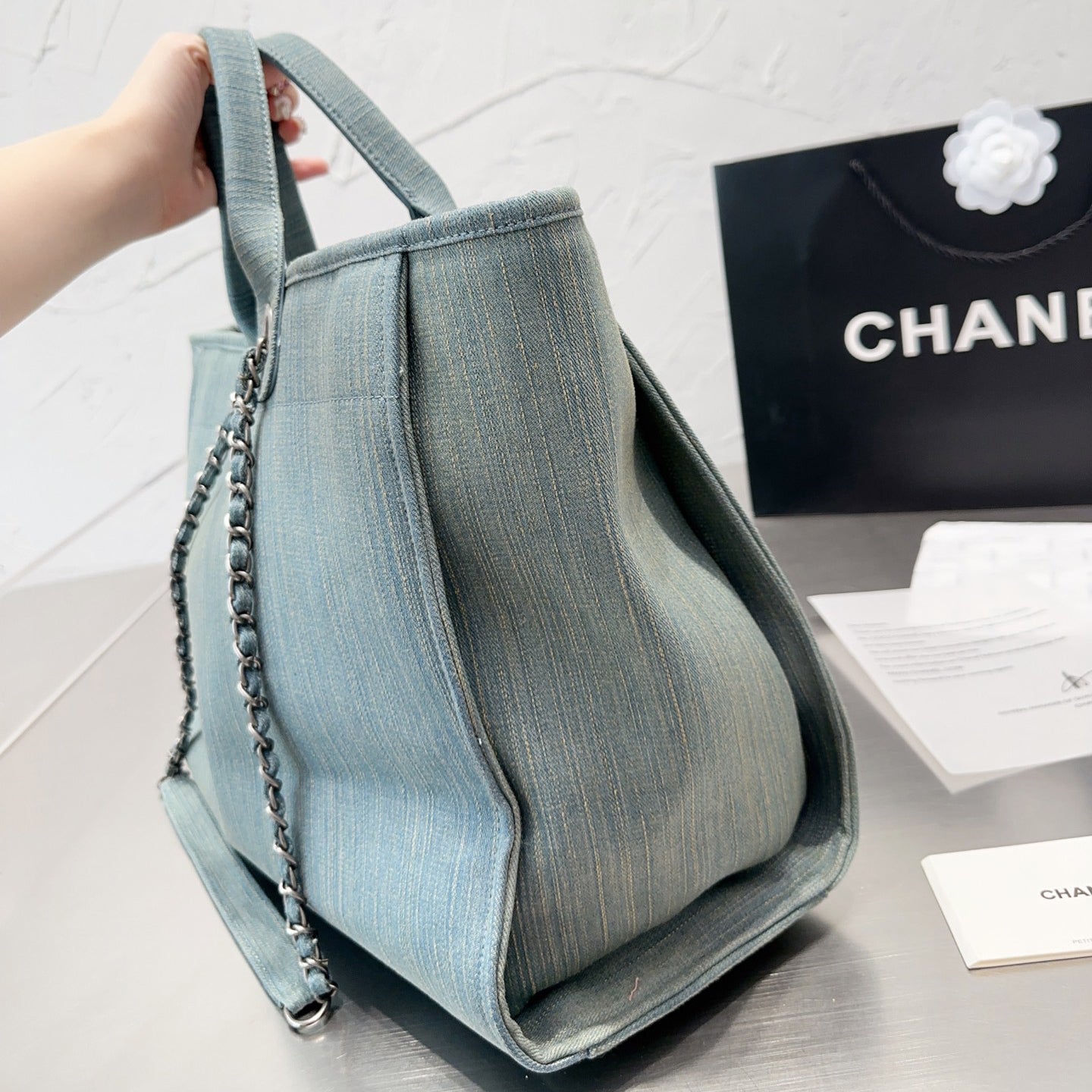 Denim Shopping Beach Bag