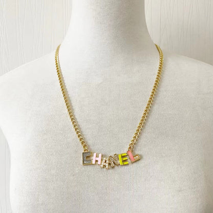 Fashion Colorful Crystal Letter Necklace and Bracelet