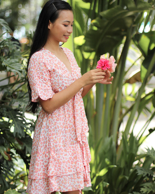 Blush Leopard Bella Short Dress