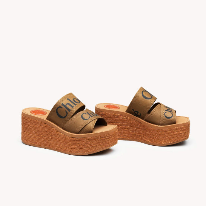 Canvas Woody Platform Sandals