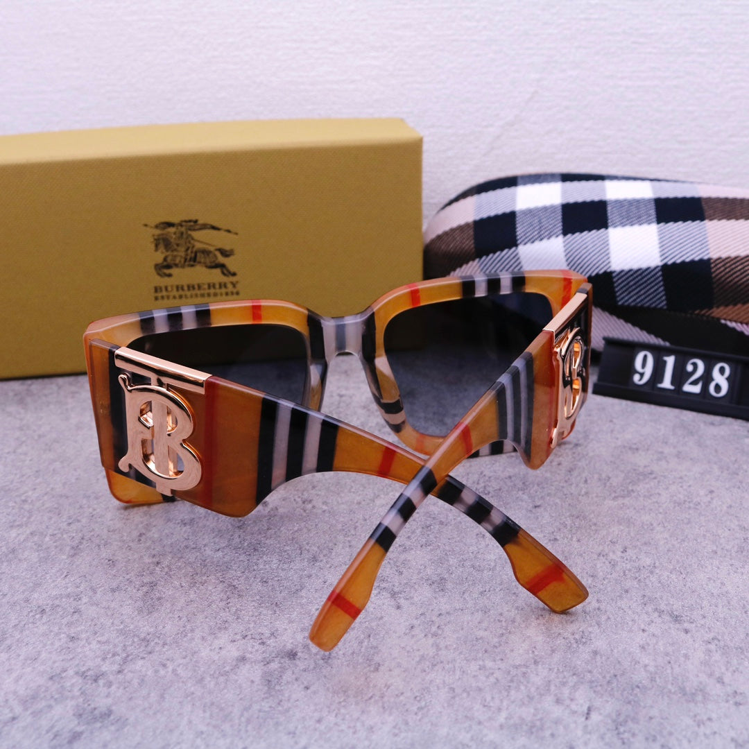 Retro Plaid Large Frame Sunglasses