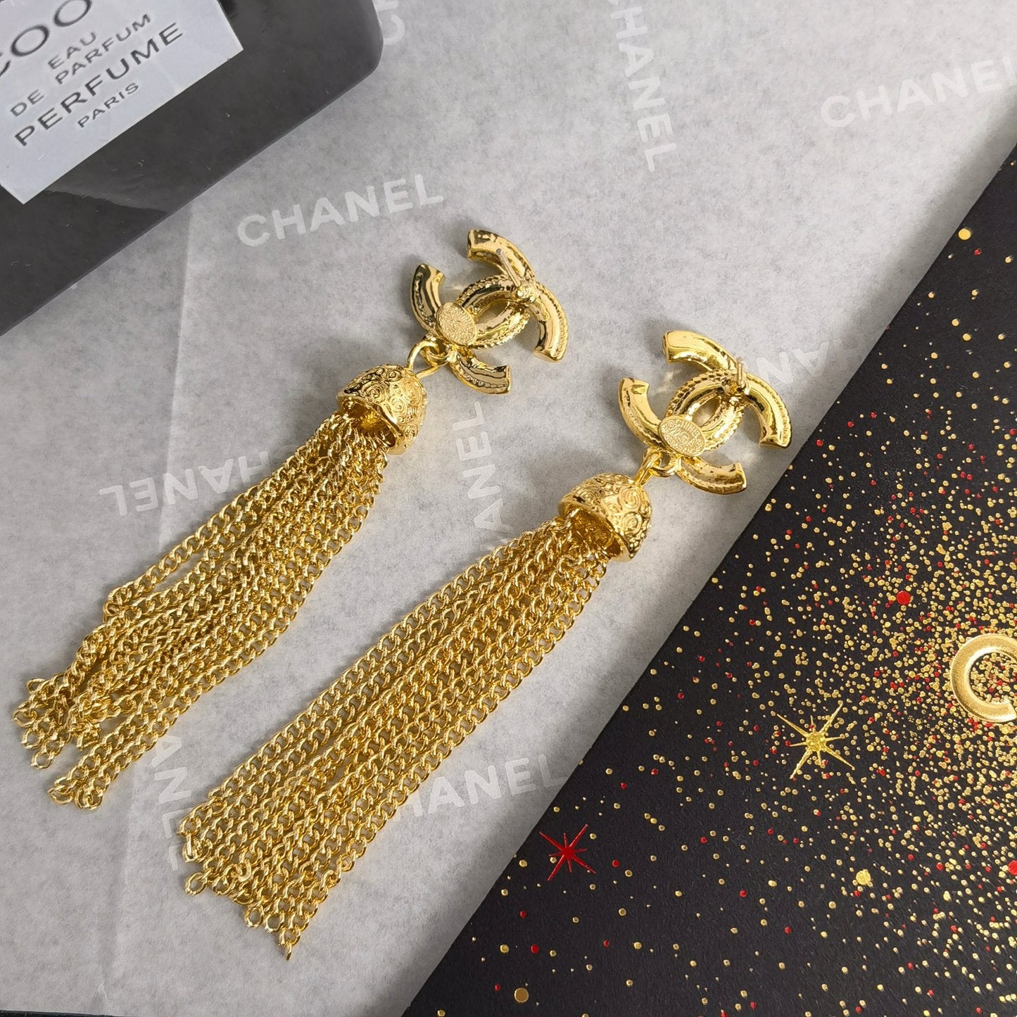 Fashion Sparkling Rhinestone Tassel Earrings