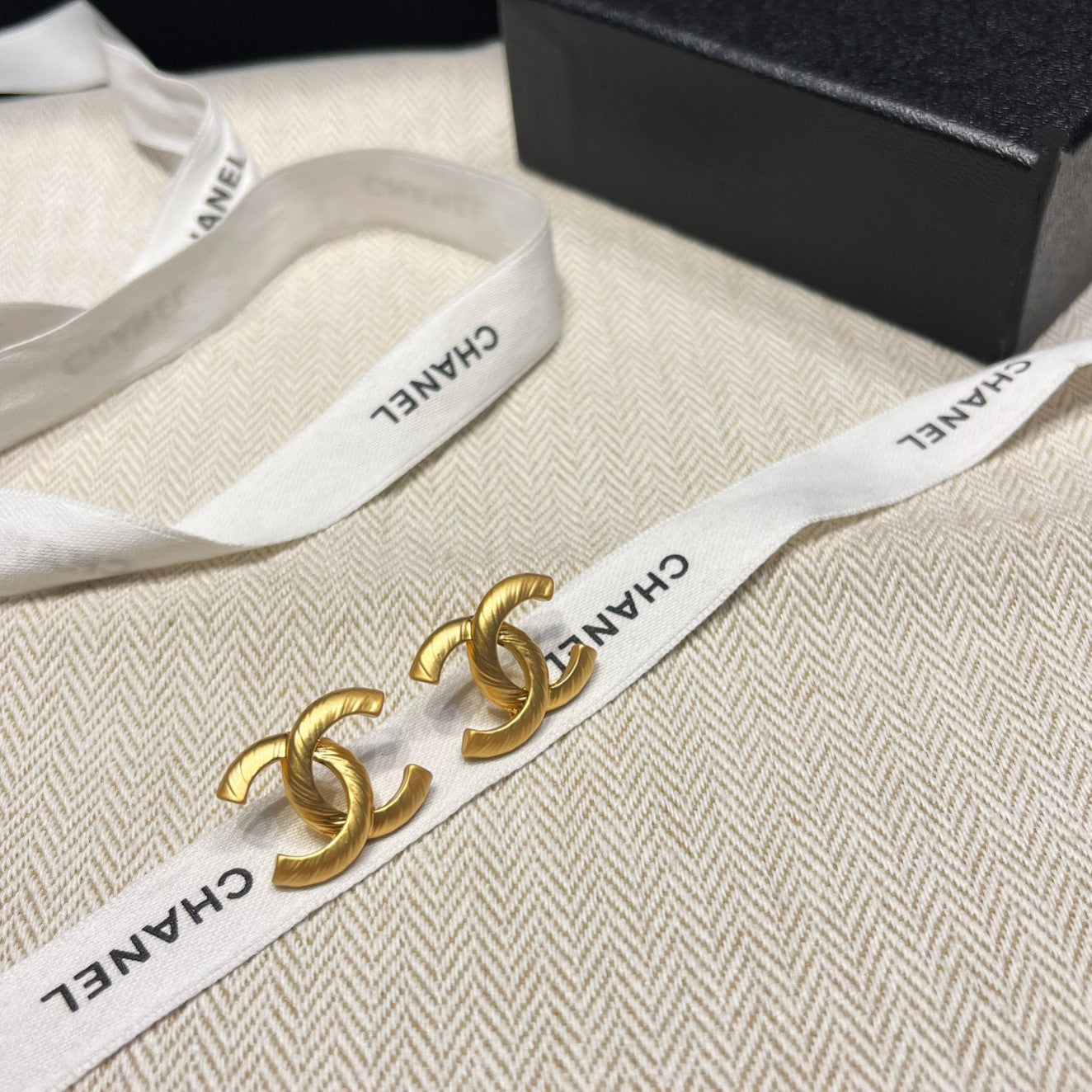 Gold Logo Elegant Earrings