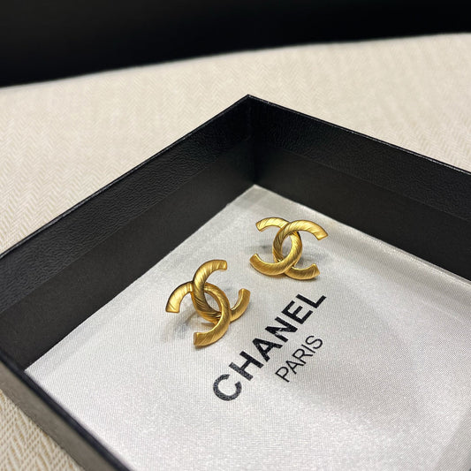 Gold Logo Elegant Earrings