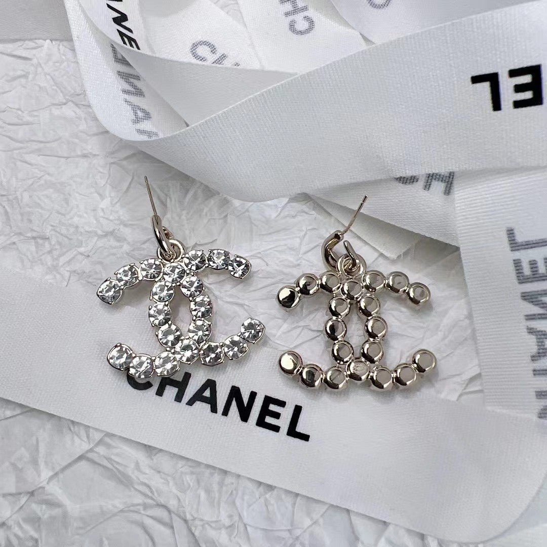 Fashion Double Layer Pearl Crystal Earrings