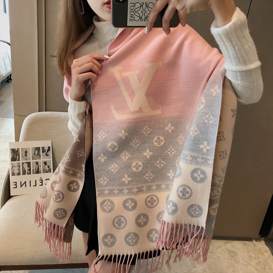 Monogram Cashmere Gradient Color Scarf