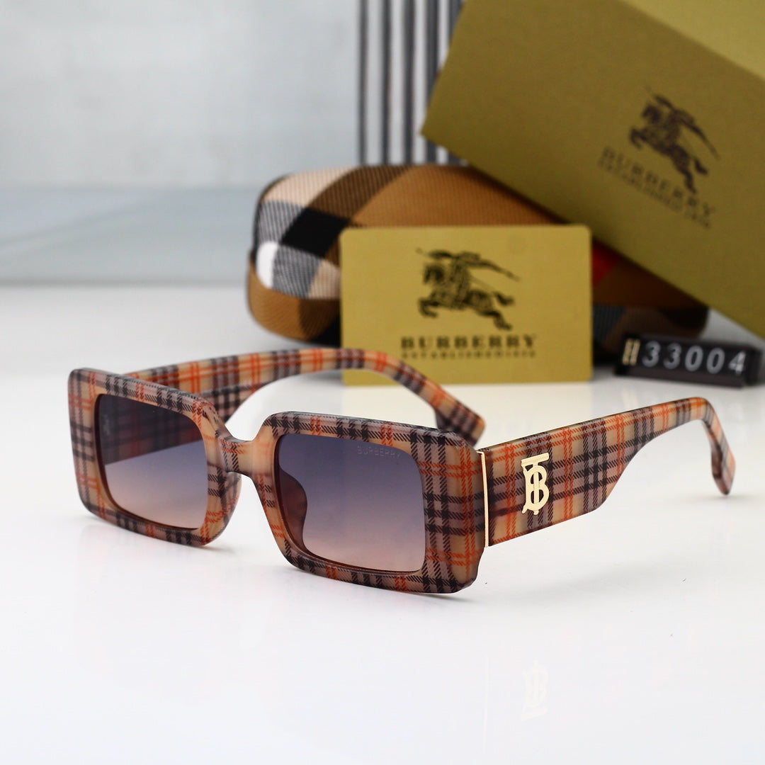 Retro Plaid Square Sunglasses