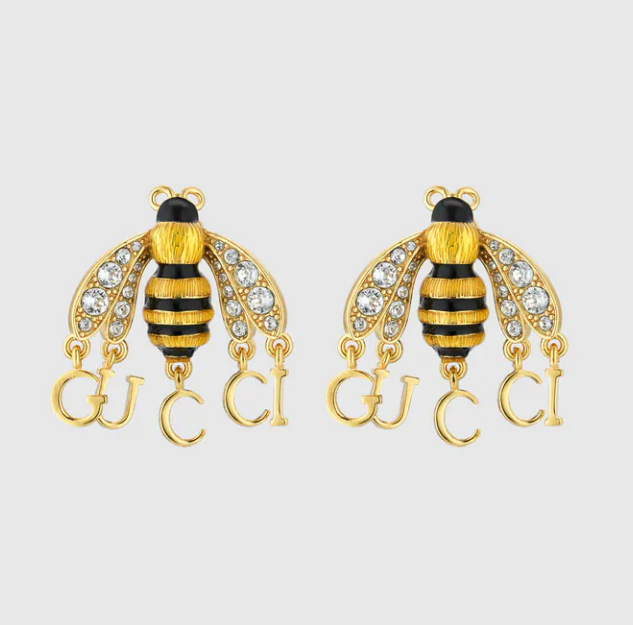 Bee Logo Pendant Earrings