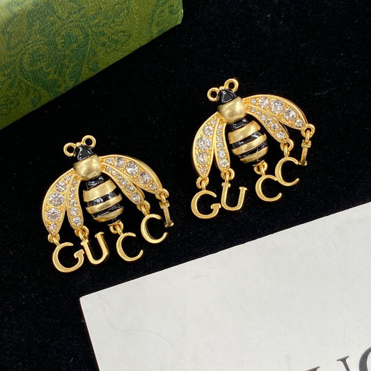 Bee Logo Pendant Earrings