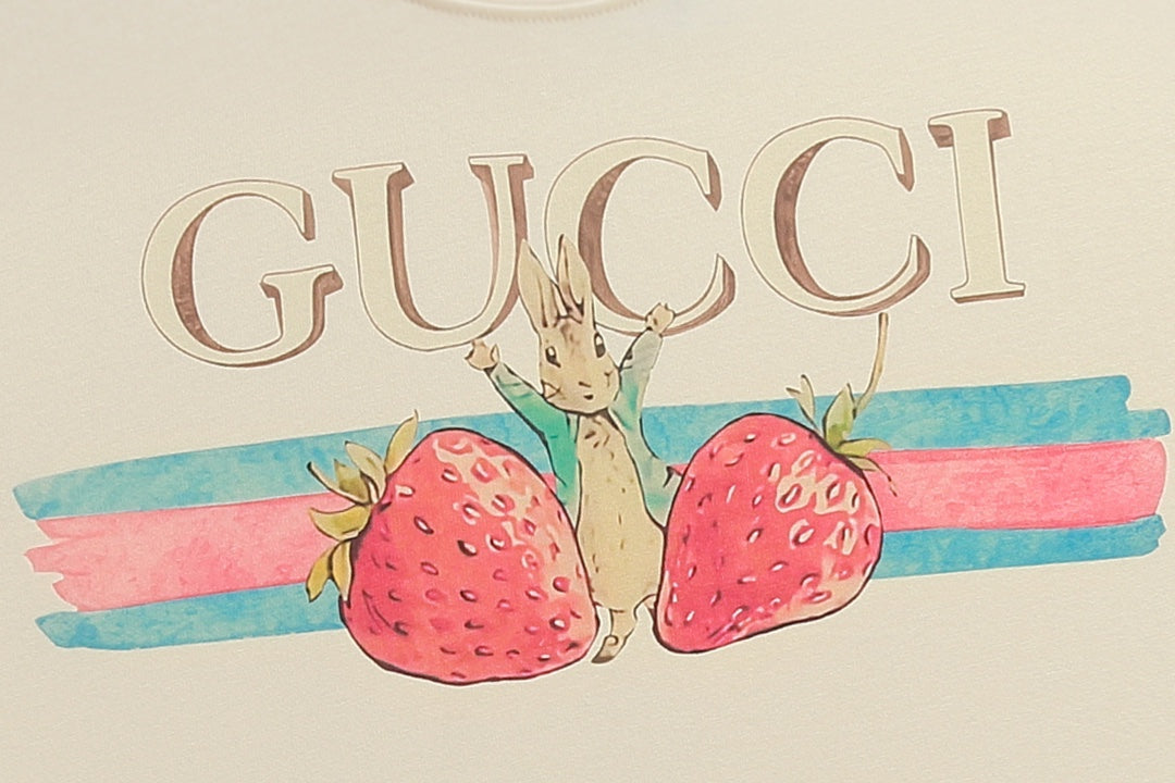 Beige Strawberry Print T-shirt