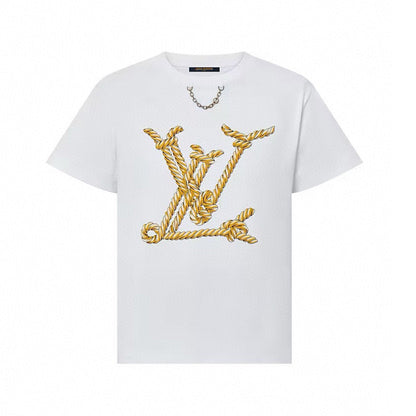 Luxury chain lettering print T-shirt