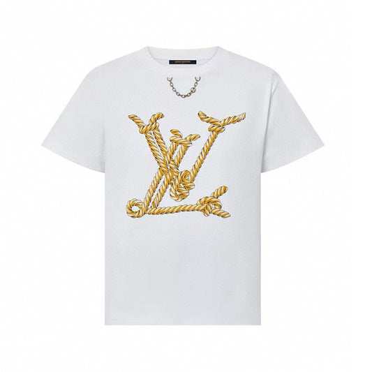 Luxury chain lettering print T-shirt