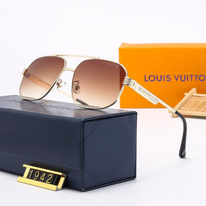 Metal Double Bridge Embossed Sunglasses