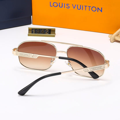 Metal Double Bridge Embossed Sunglasses