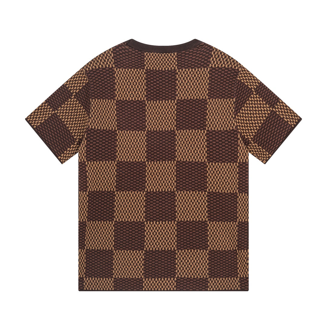 Classic Checkerboard Knit T-Shirt