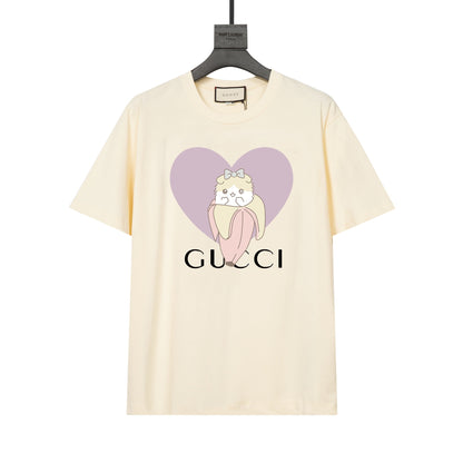 Cute banana cat print T-shirt