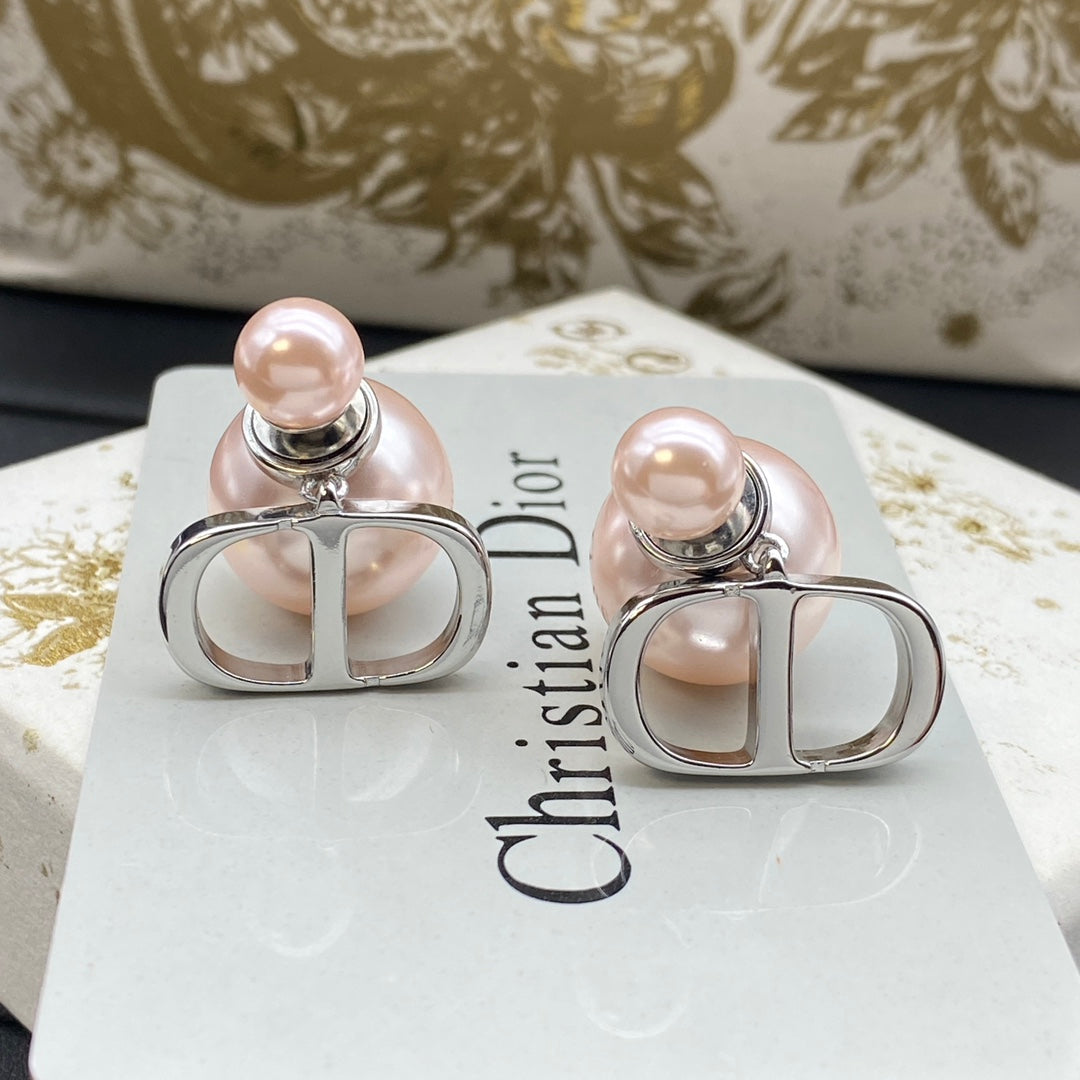 Pearl Silver CD Earrings