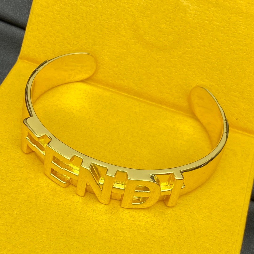 Letters Metal Open Bangle