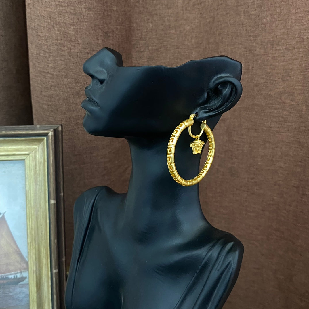 Hollow Medusa Hoop Earrings