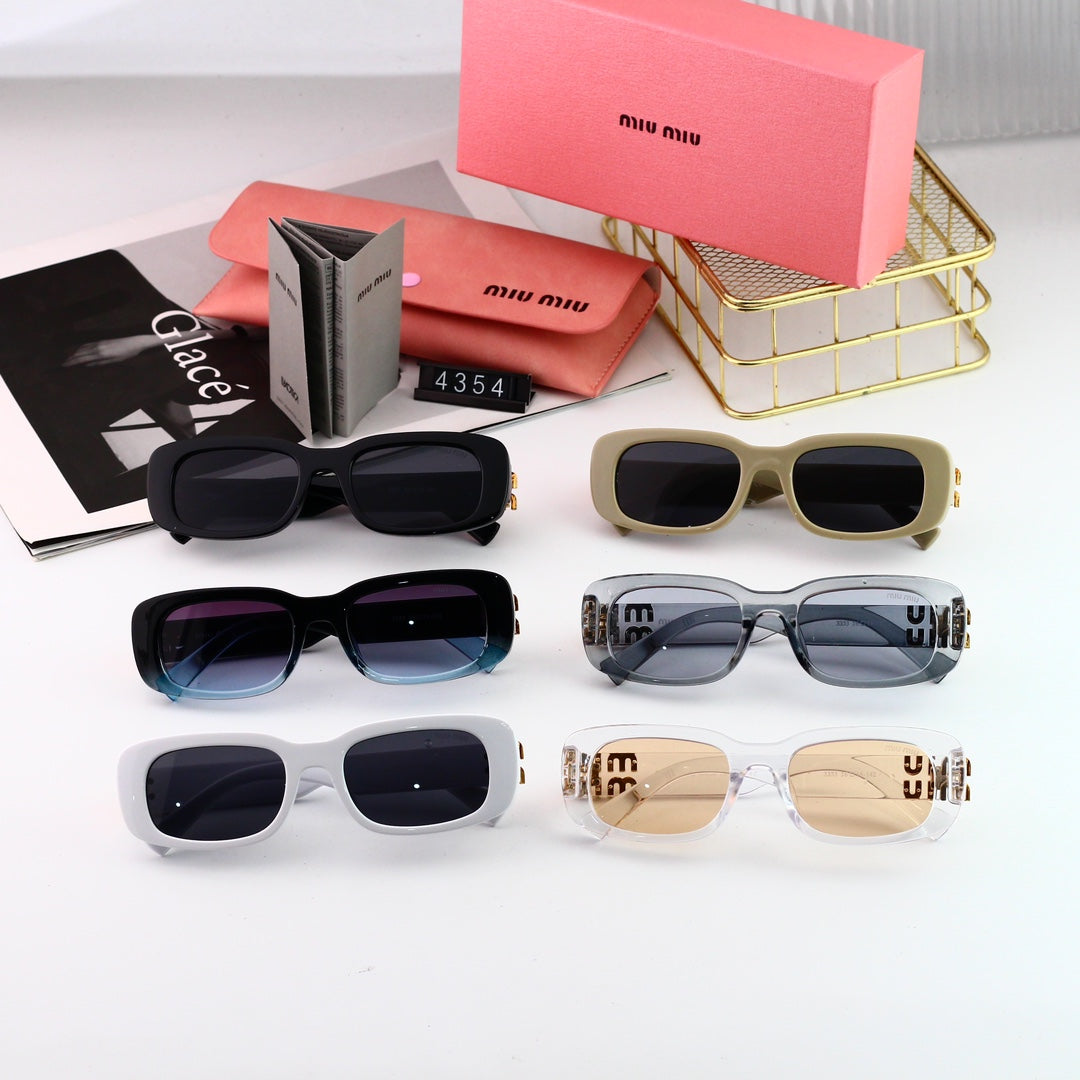 Rectangular Metal Fashion Women's Sunglasses