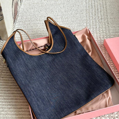 Retro Denim Canvas Tote Bag