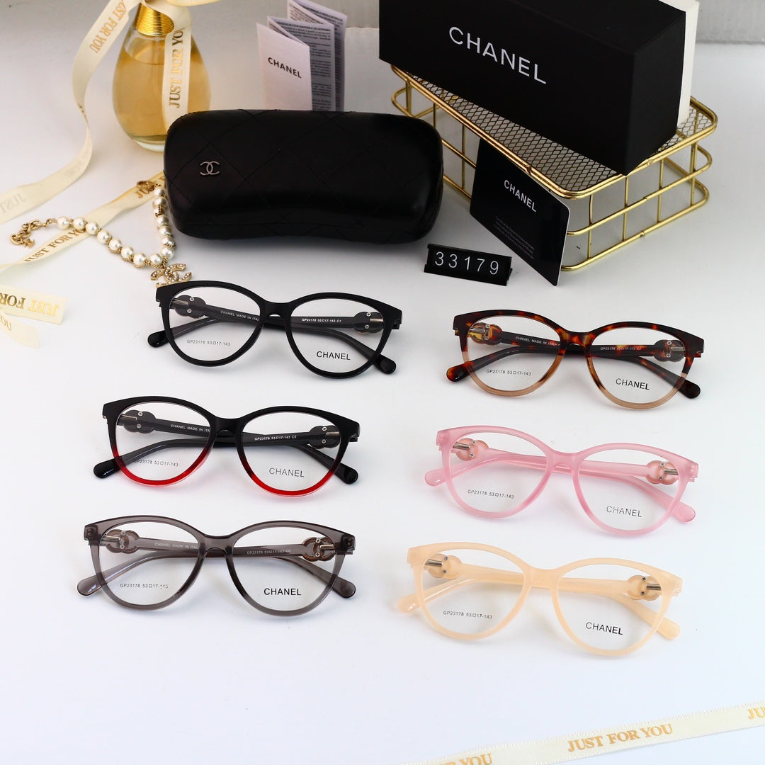 Cat-Eye Diamond Metal Logo Glasses