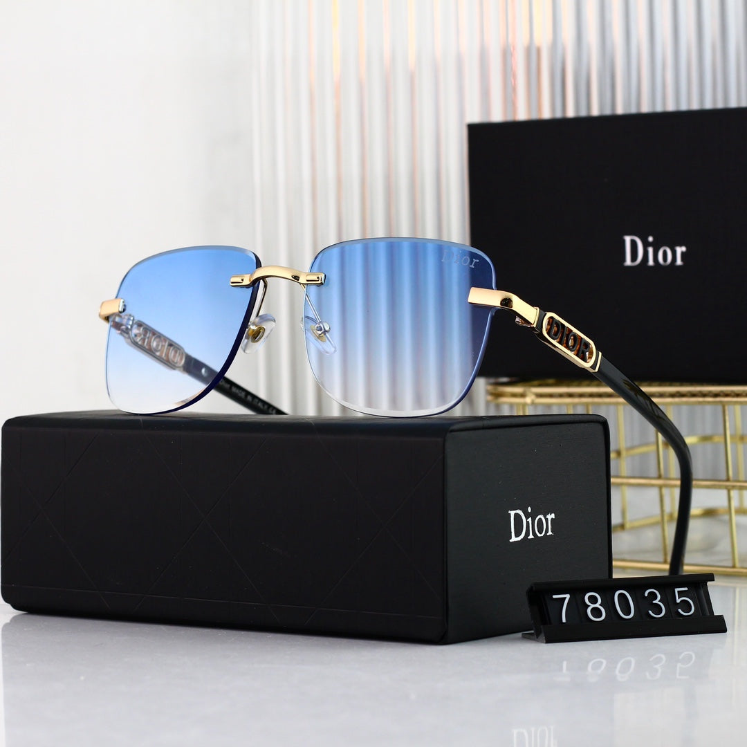 Fashionable Metal Letters Frameless Sunglasses