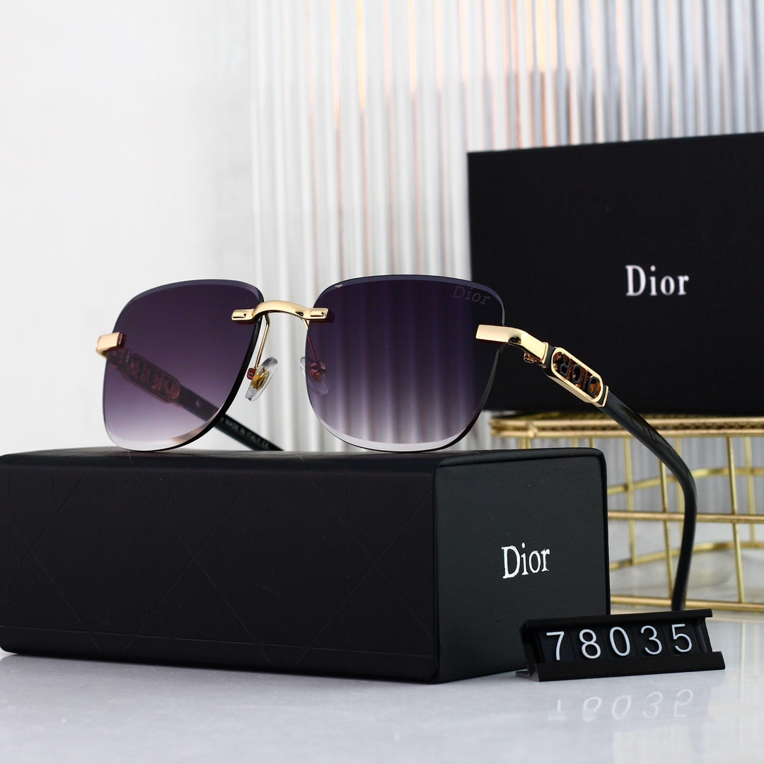 Fashionable Metal Letters Frameless Sunglasses