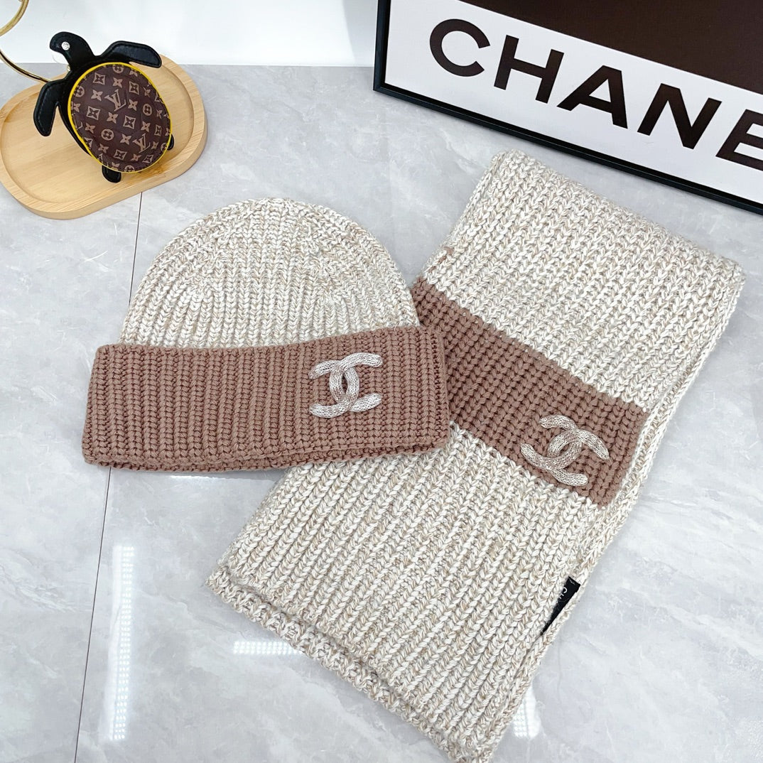 Fashion Knitted Hat + Scarf Set