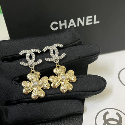 Elegant Floral Pendant Logo Earrings