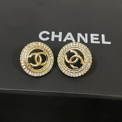 Fashion Round Logo Earrings