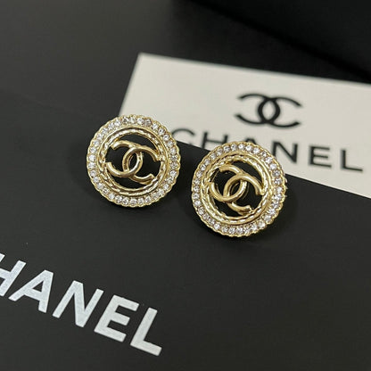 Fashion Round Logo Earrings