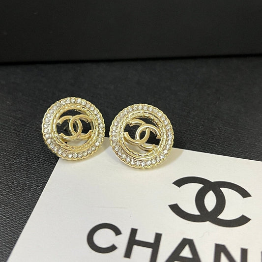 Fashion Round Logo Earrings