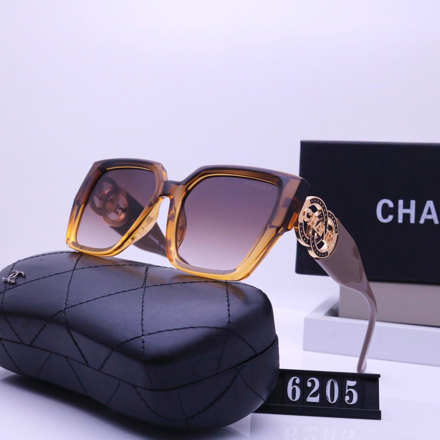 Retro Metal Lettering Frame Sunglasses