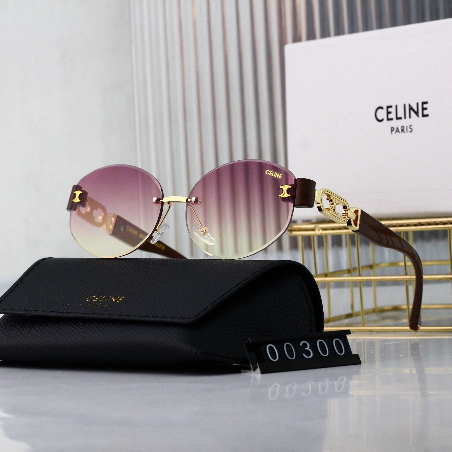 Retro Rimless Round Metal Sunglasses