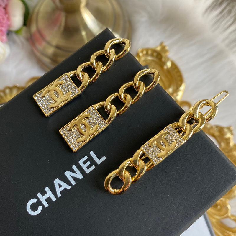 Fashionable Square Gold Chain Earrings