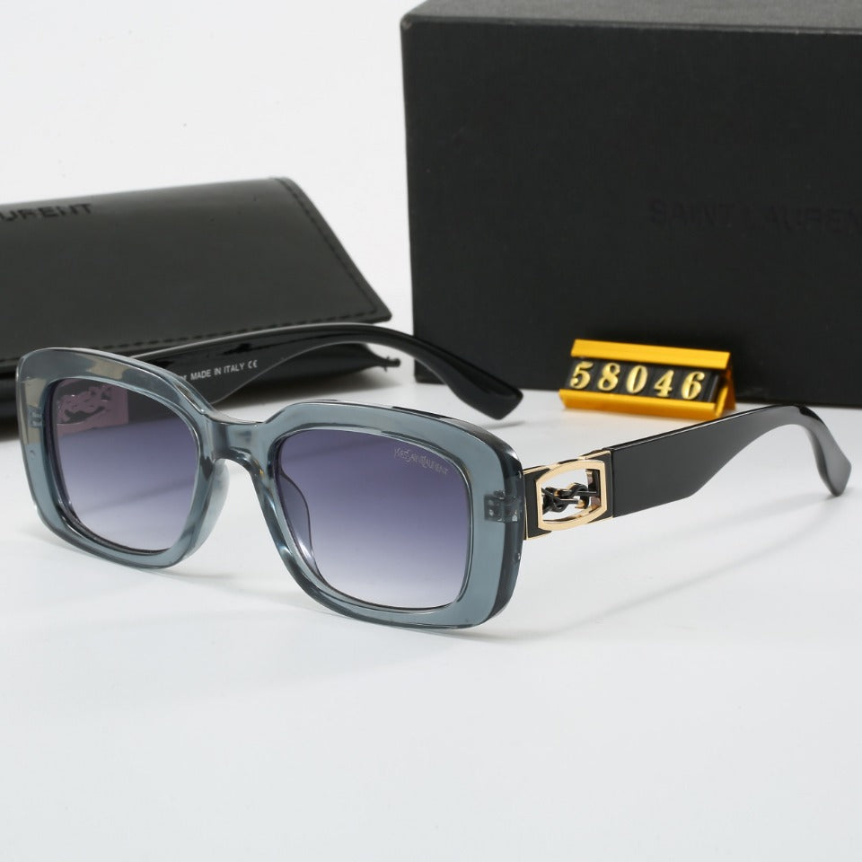 Retro Black Logo Engraved Sunglasses