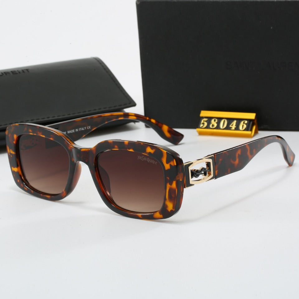 Retro Black Logo Engraved Sunglasses