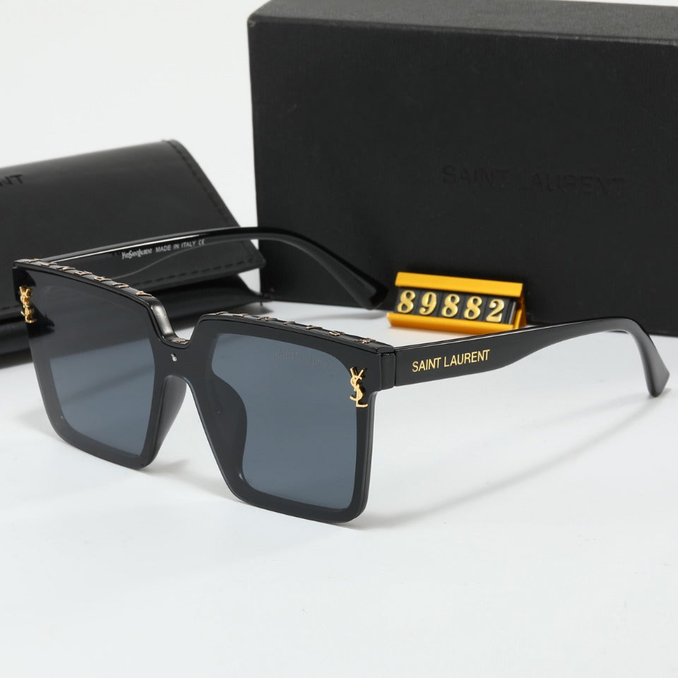 Retro Metal Engraving Frame Square Sunglasses