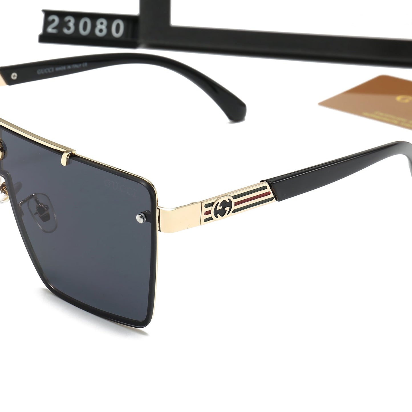 Fashionable One Piece Striped Frame Sunglasses